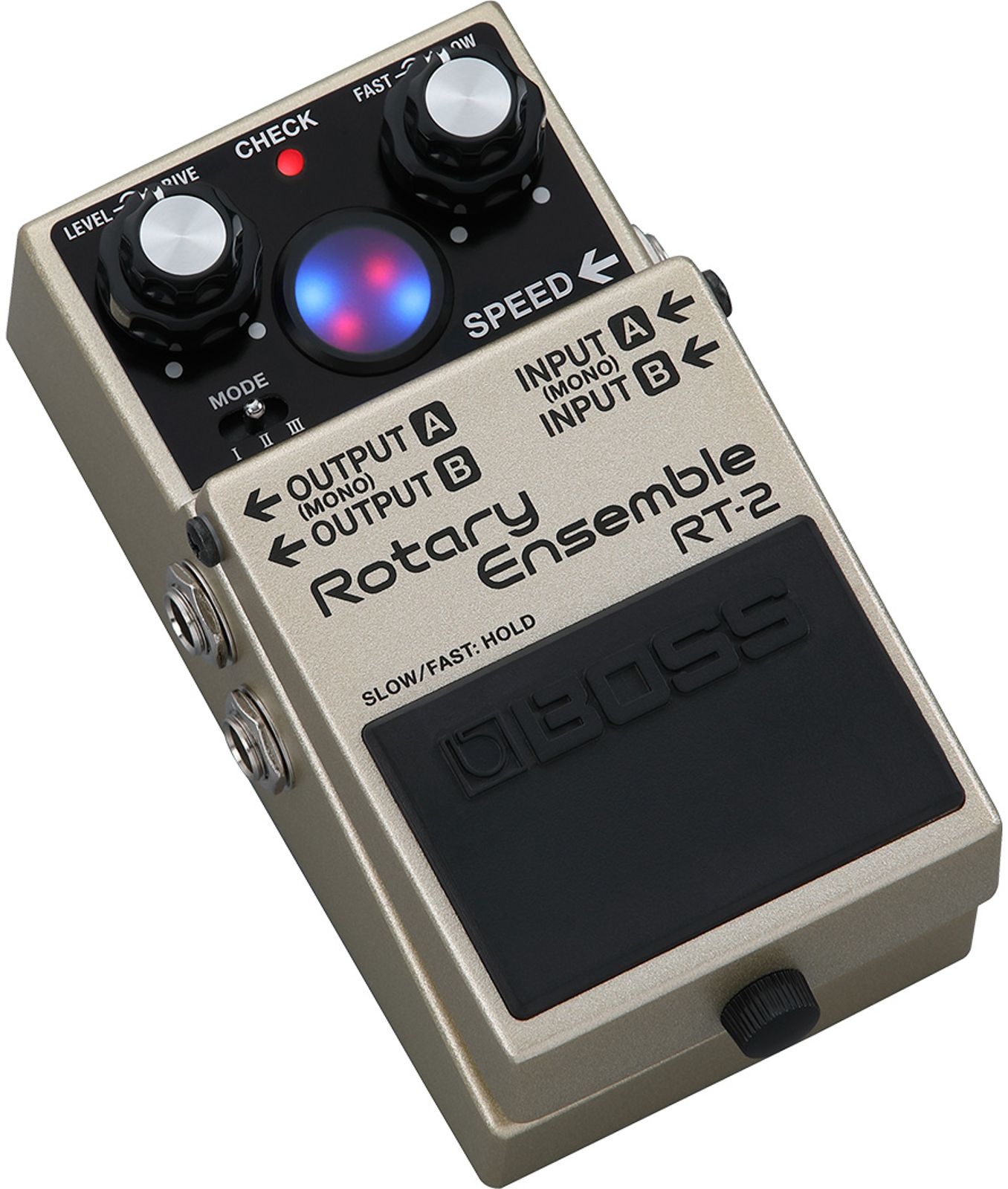 Boss RT-2 Rotary Ensemble pedal — angled view
