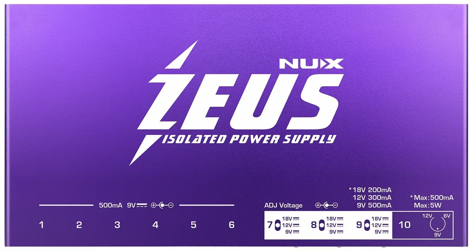 NUX Zeus power supply output jacks detail