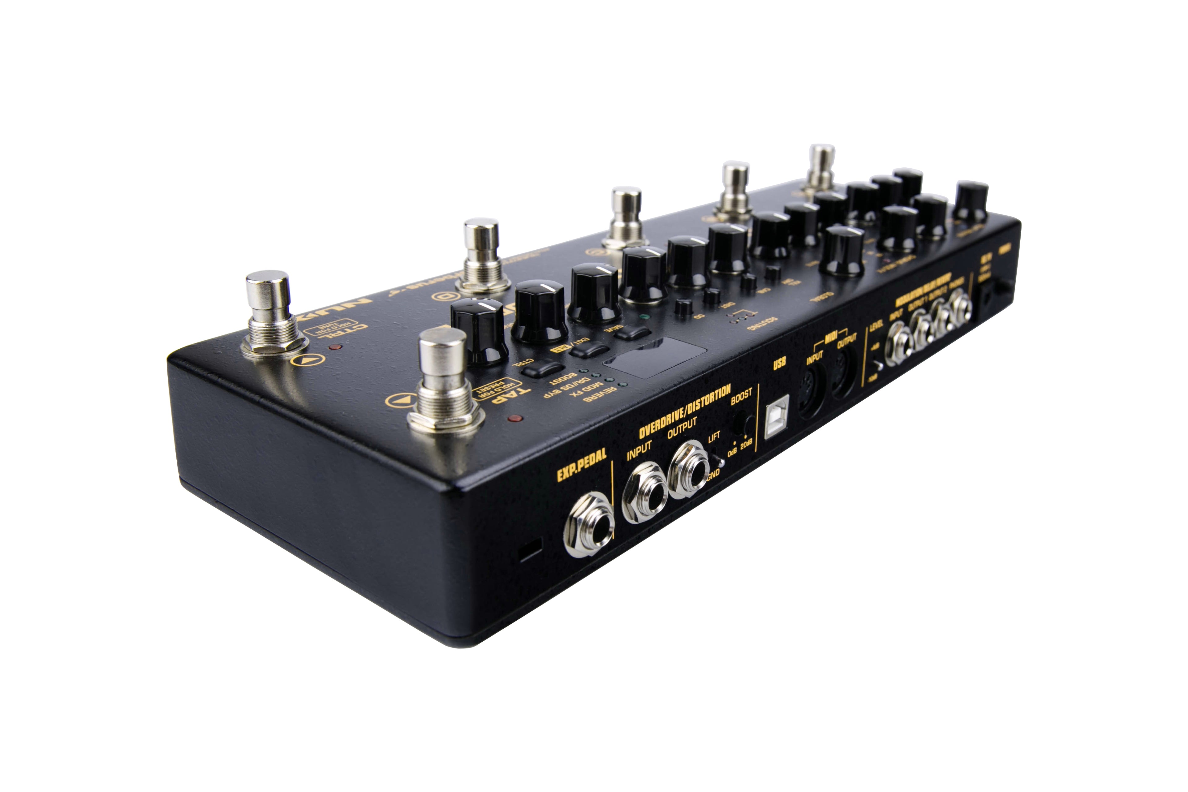 NUX NME-3 Cerberus multi-effects pedal — footswitches detail