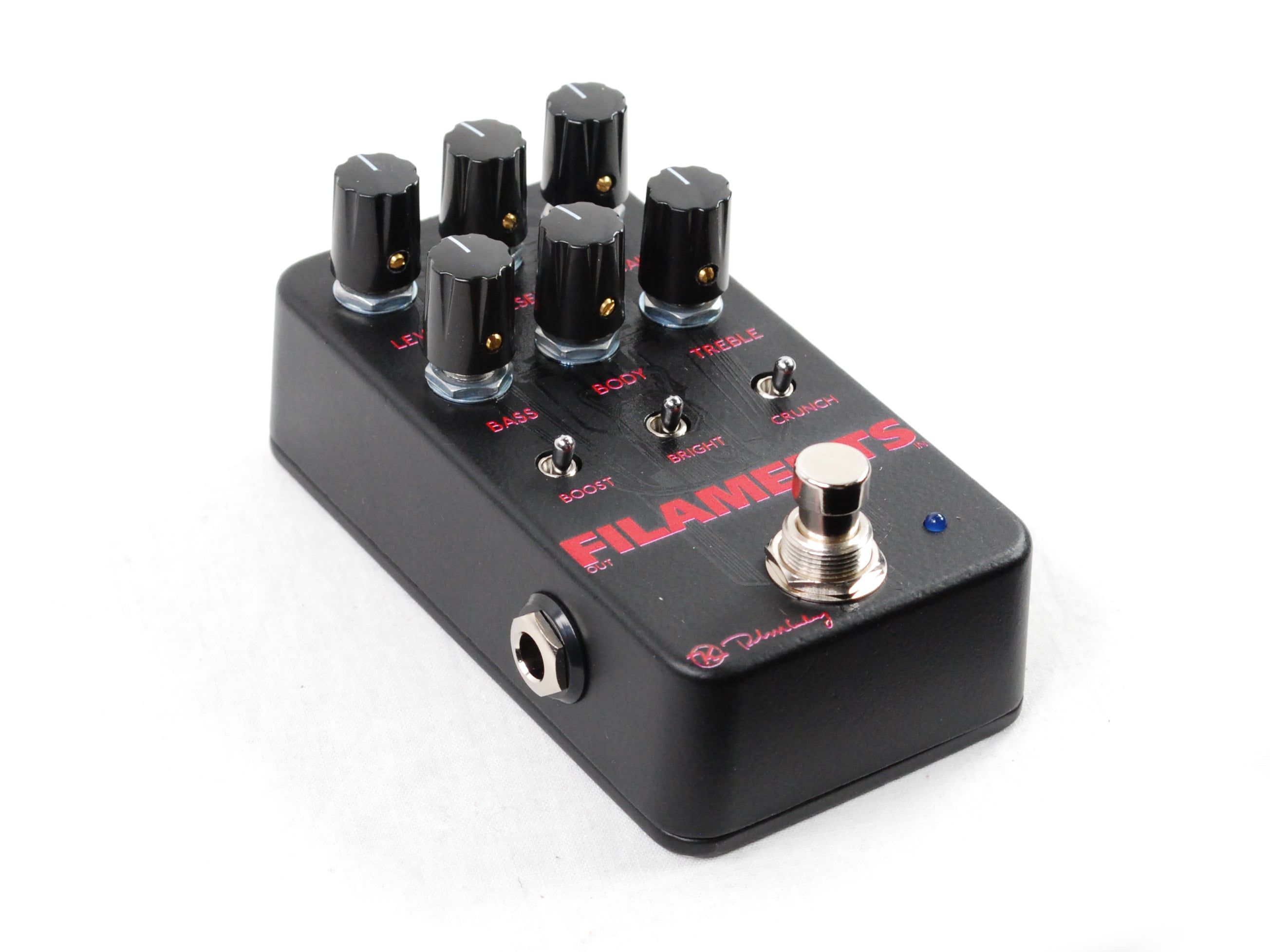 Keeley Filaments distortion guitar pedal — side view
