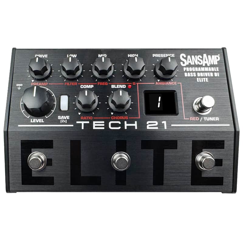 New Tech 21 SansAmp Programmable Bass Driver DI ELITE Guitar Effects Pedal