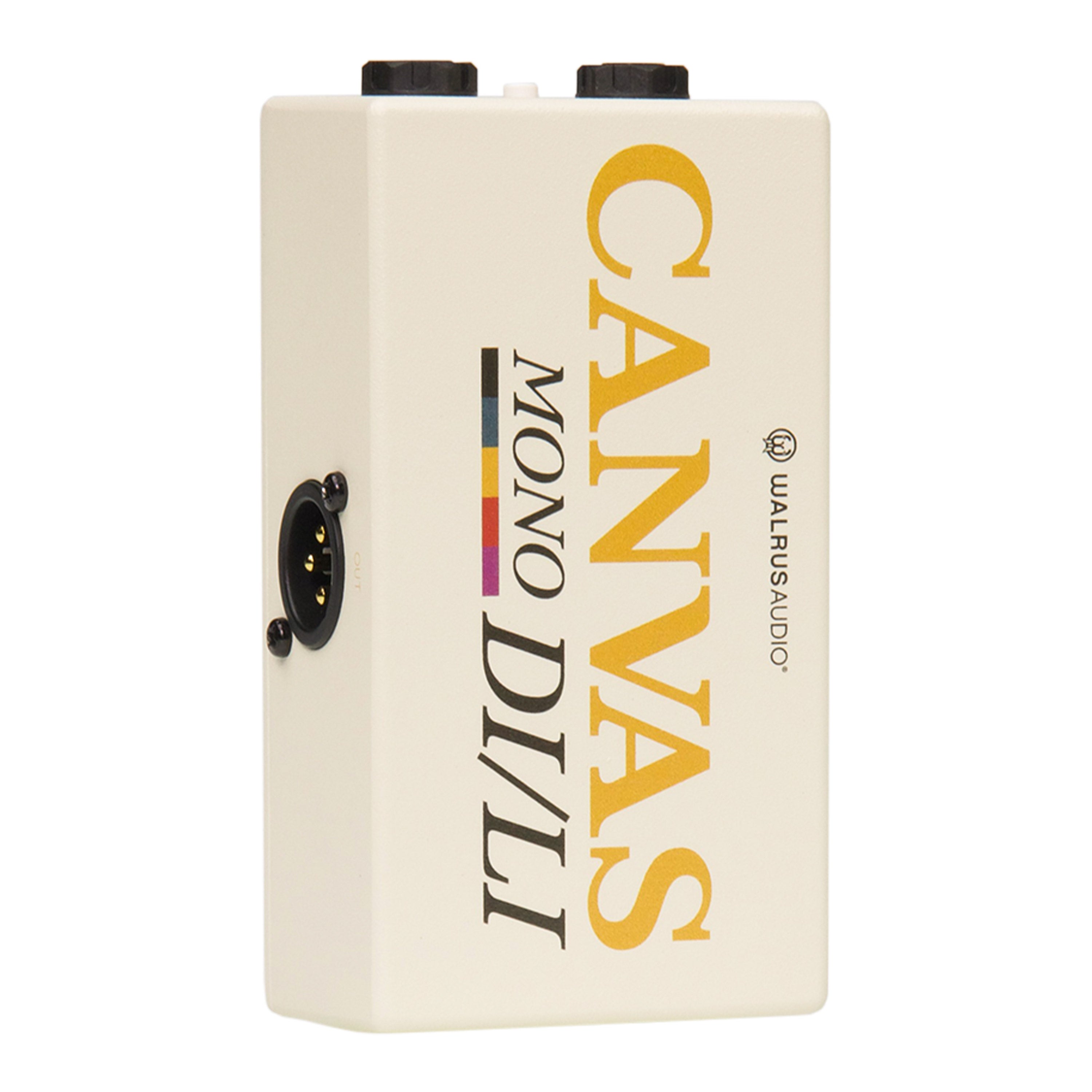 Walrus Audio Canvas Mono DI box — white, top panel labels