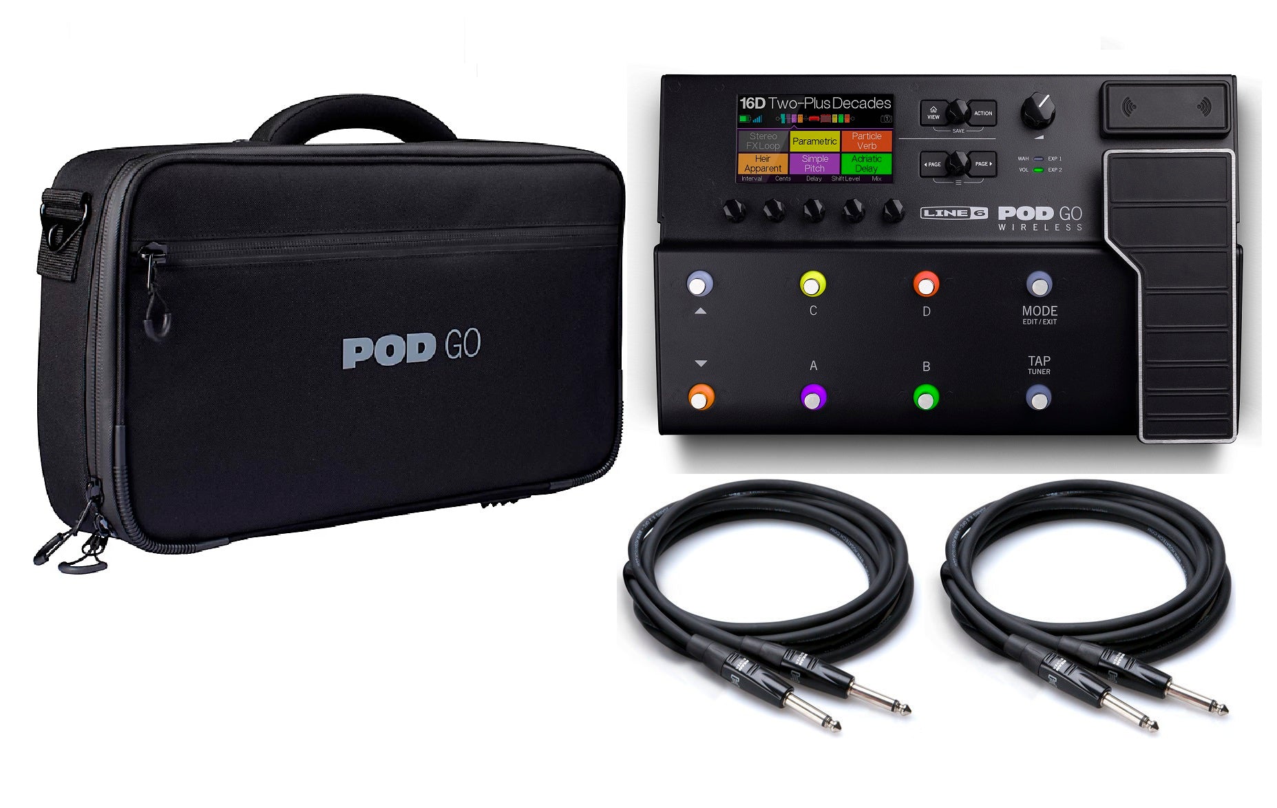 Line 6 POD Go Wireless multi-effects processor - angled view with color screen