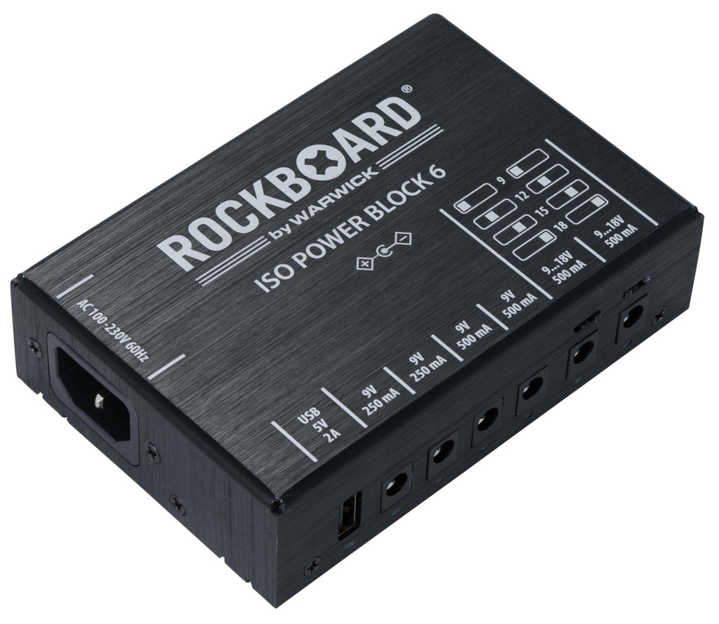 New RockBoard ISO Power Block V6 IEC Isolated Guitar Effects Pedal Power Supply