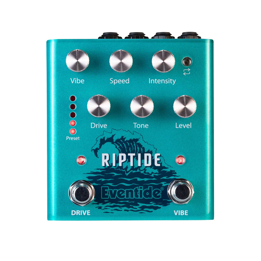 Eventide Riptide overdrive Uni-Vibe pedal - top connection jacks