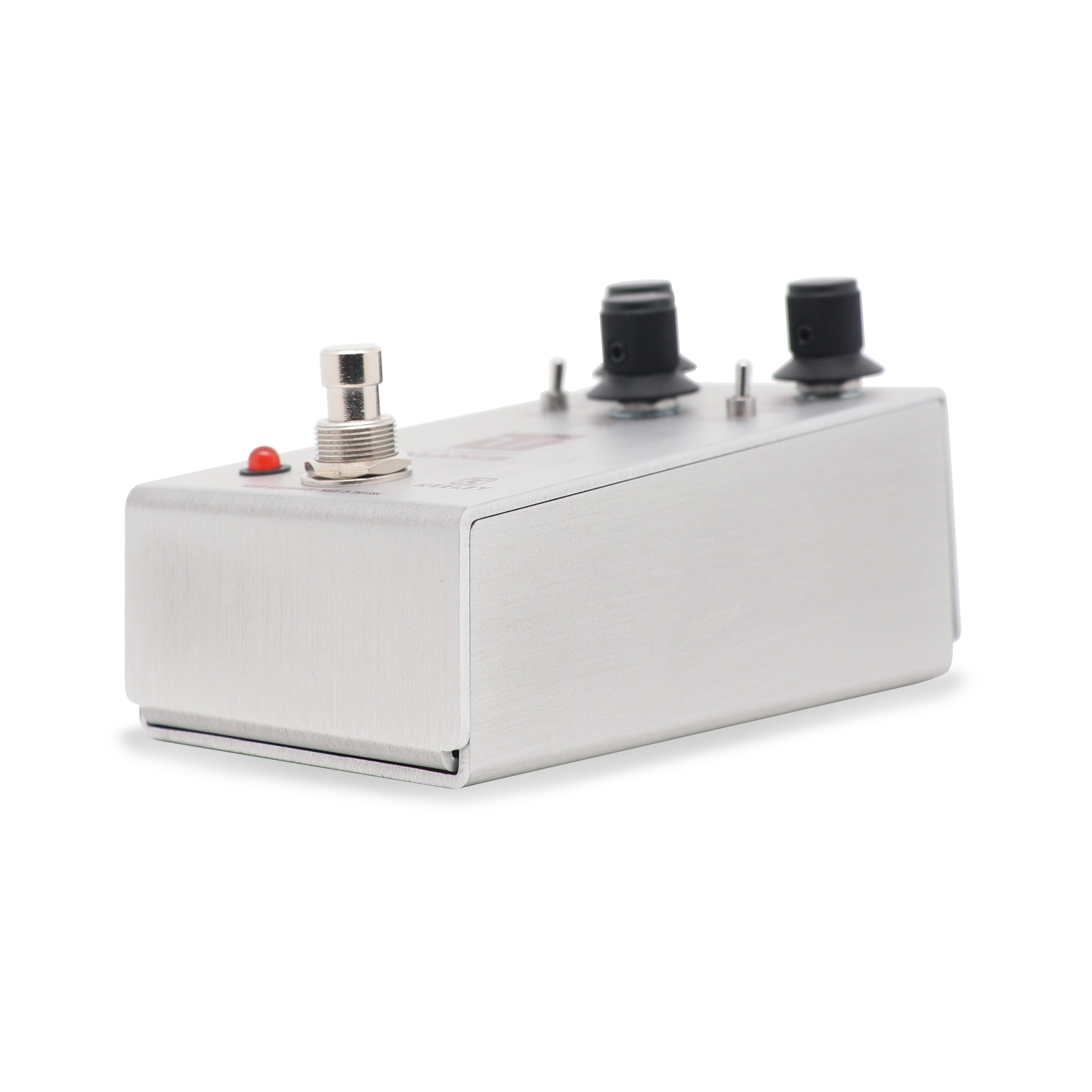 Keeley Manis Overdrive pedal — silver enclosure, control or rear detail