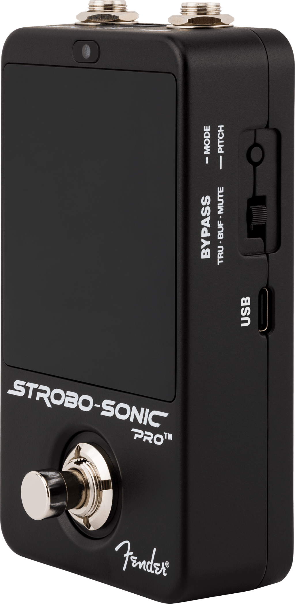 Fender Strobo-Sonic Pro tuner pedal — angled product view