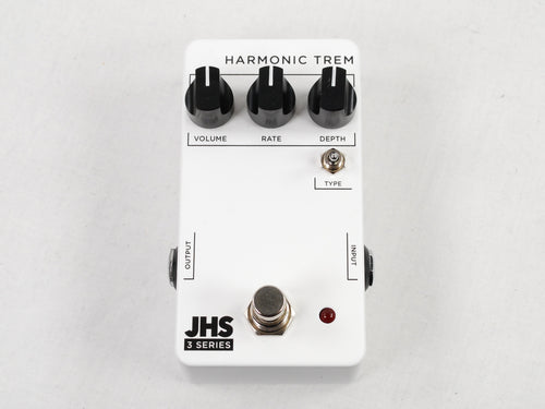 Used JHS 3 Series Harmonic Tremolo pedal - white enclosure top view