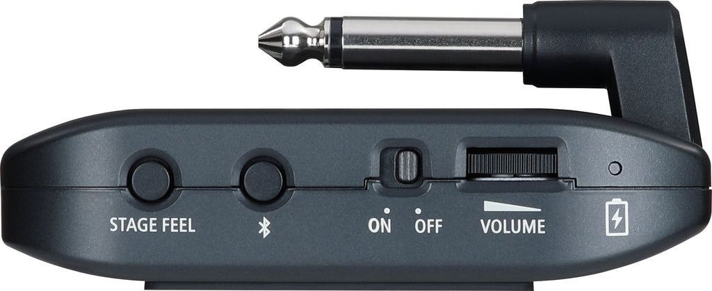 Boss KATANA:GO headphone amp — plugged into guitar