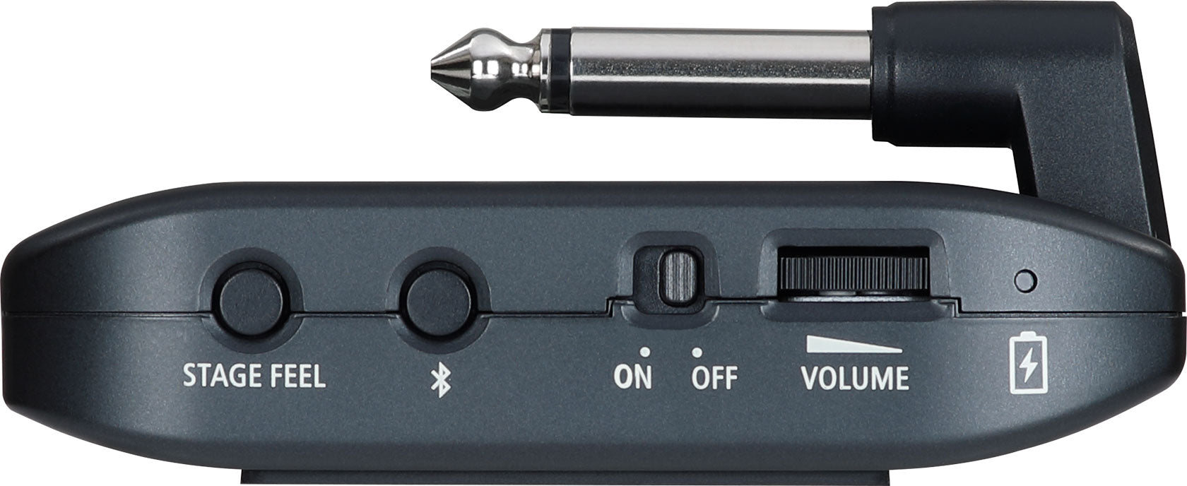 Boss KATANA:GO headphone amp — plugged into guitar