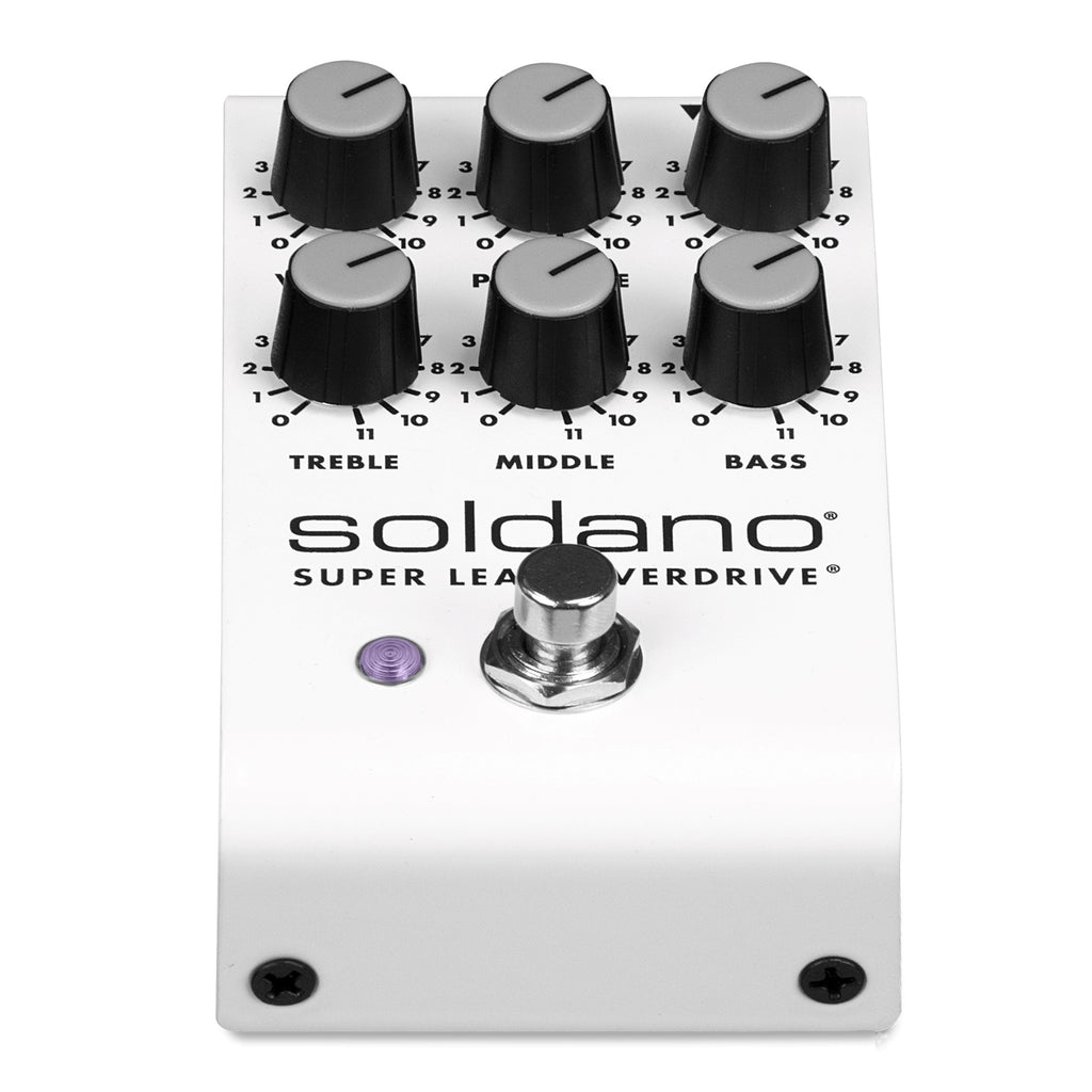 Soldano SLO Super Lead Overdrive pedal — footswitch detail