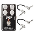 Xotic Bass BB Preamp V1.5 black bass boost pedal with two patch cables