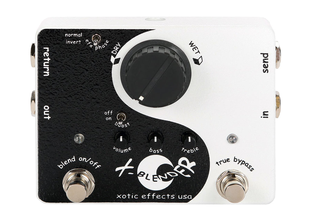 Used Xotic X-Blender wet dry signal blender pedal - black and white yin-yang design