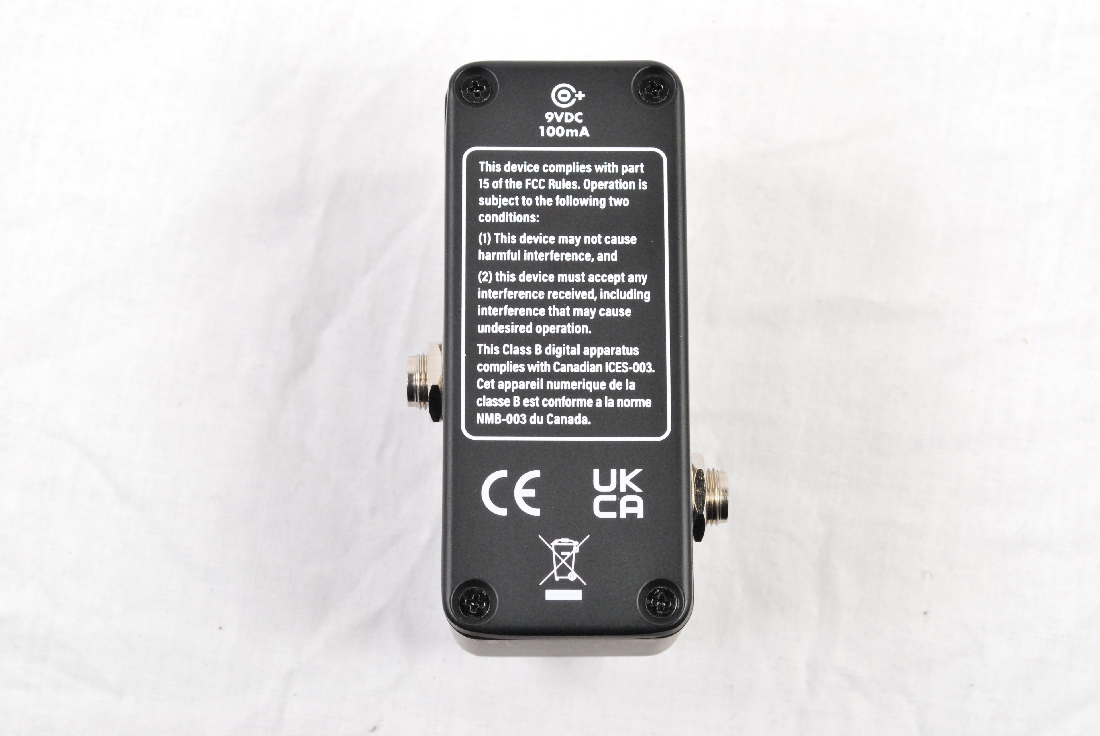 Electro-Harmonix Pico Oceans 3-Verb reverb pedal — side view with jacks