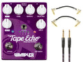 Wampler Faux Tape Echo V2 delay pedal — purple top view with included cables