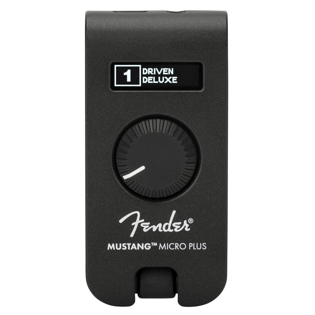 Fender Mustang Micro Plus headphone guitar amp — control knob detail