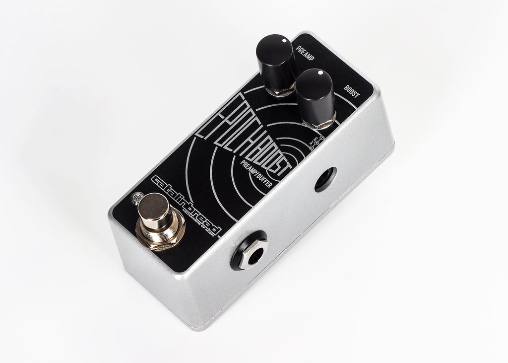 Catalinbread Epoch Boost Mini preamp pedal - close-up of black knobs