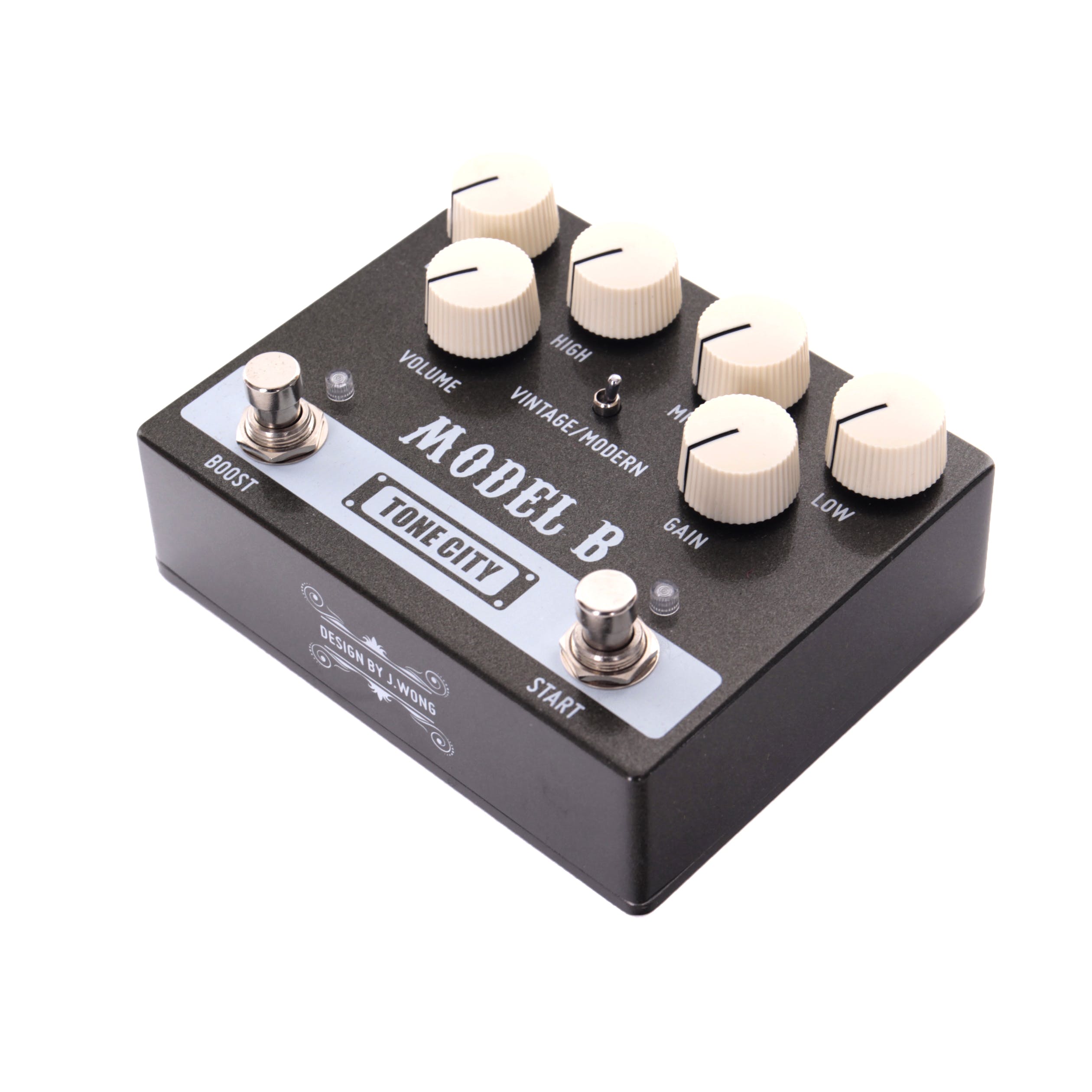 Tone City Model B distortion pedal — vintage/modern mode switch detail