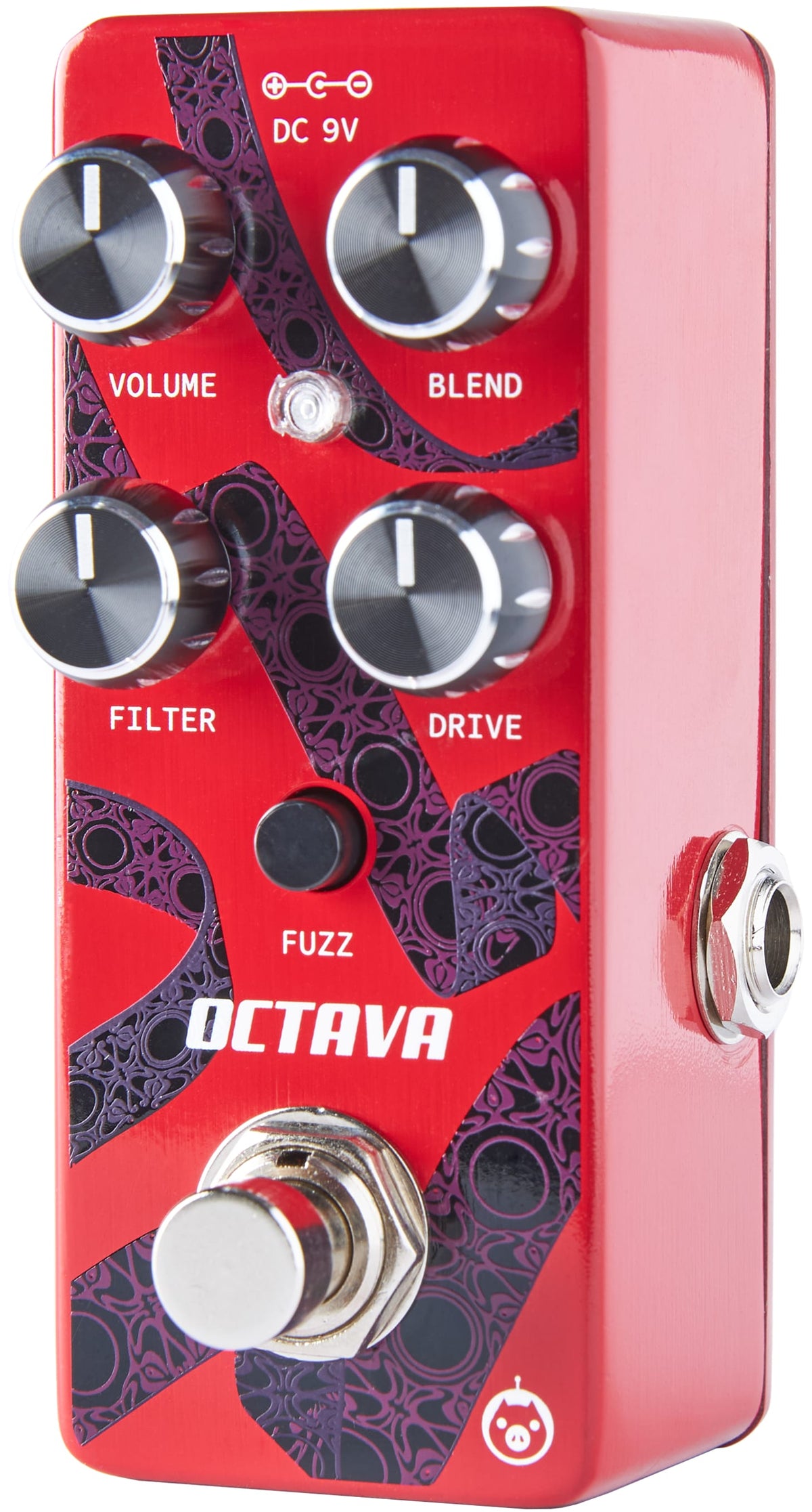 Pigtronix Octava Micro octave fuzz pedal — rear panel view