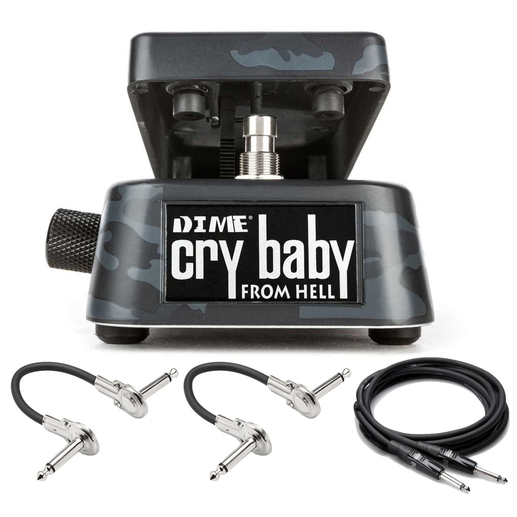 Dunlop DB01B Dimebag Cry Baby From Hell Wah — black camo, with cables