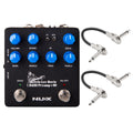 NUX NBP-5 Melvin Lee Davis bass preamp DI pedal with two patch cables