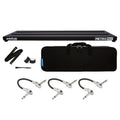 Pedaltrain Metro MAX pedalboard in black with MAX soft case and patch cables