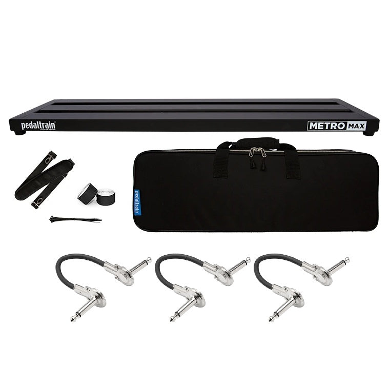 Pedaltrain Metro MAX pedalboard — three-rail black frame