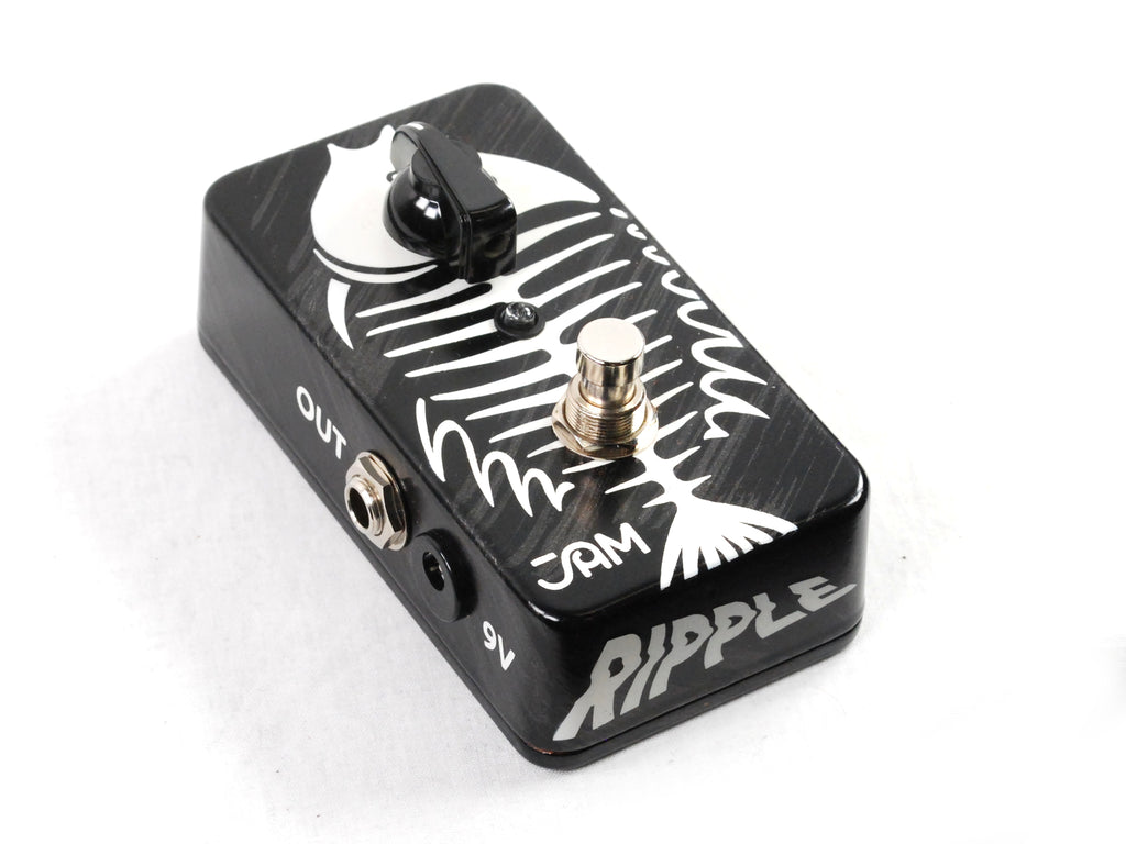 JAM Pedals Ripple Bass black phaser pedal — angled side view