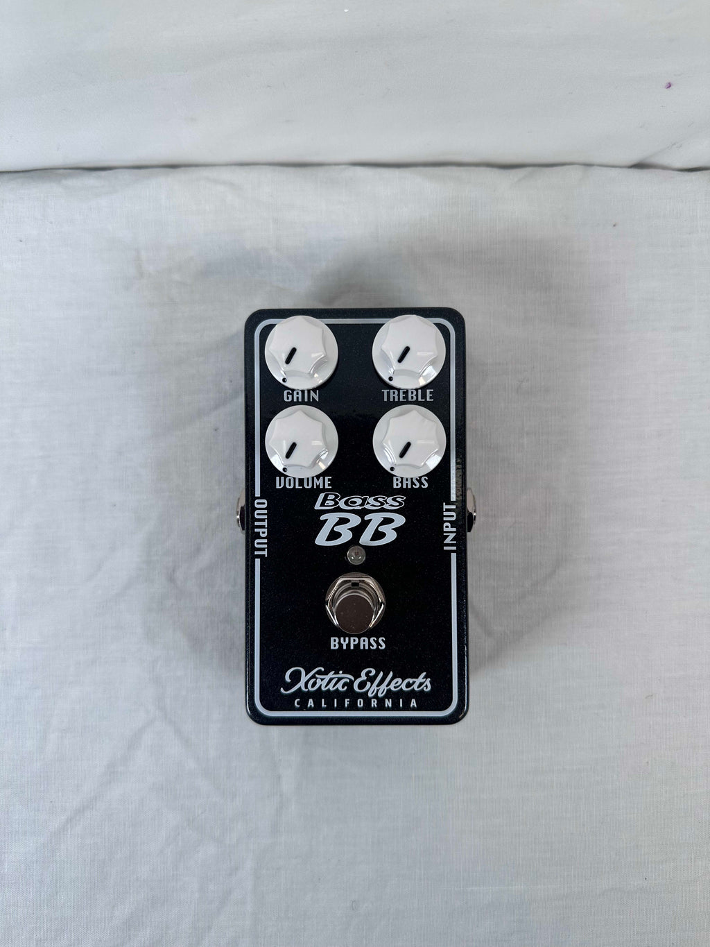 Xotic Bass BB Preamp V1.5 bass overdrive pedal — front detail