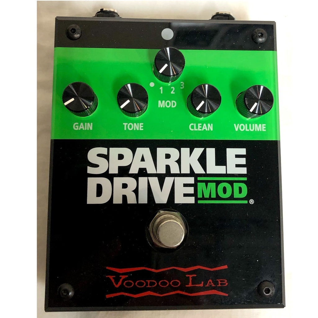 Voodoo Lab Sparkle Drive Mod overdrive pedal — control knobs close-up