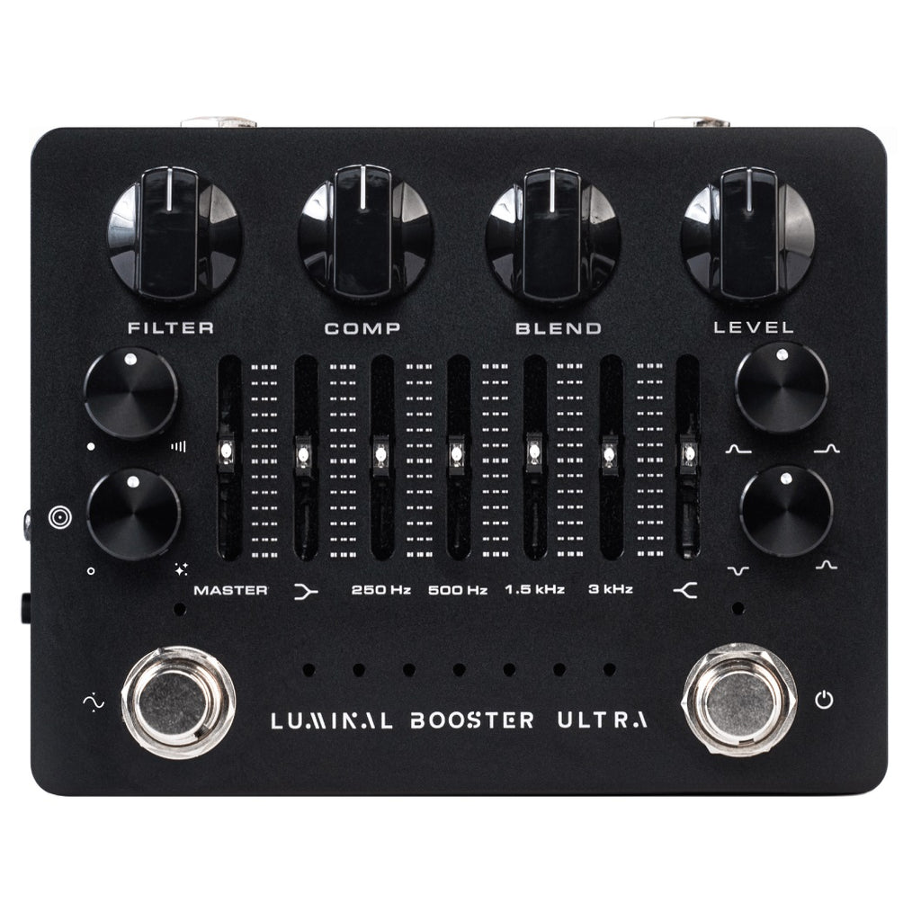 Darkglass Luminal Booster Ultra bass preamp pedal — black top panel