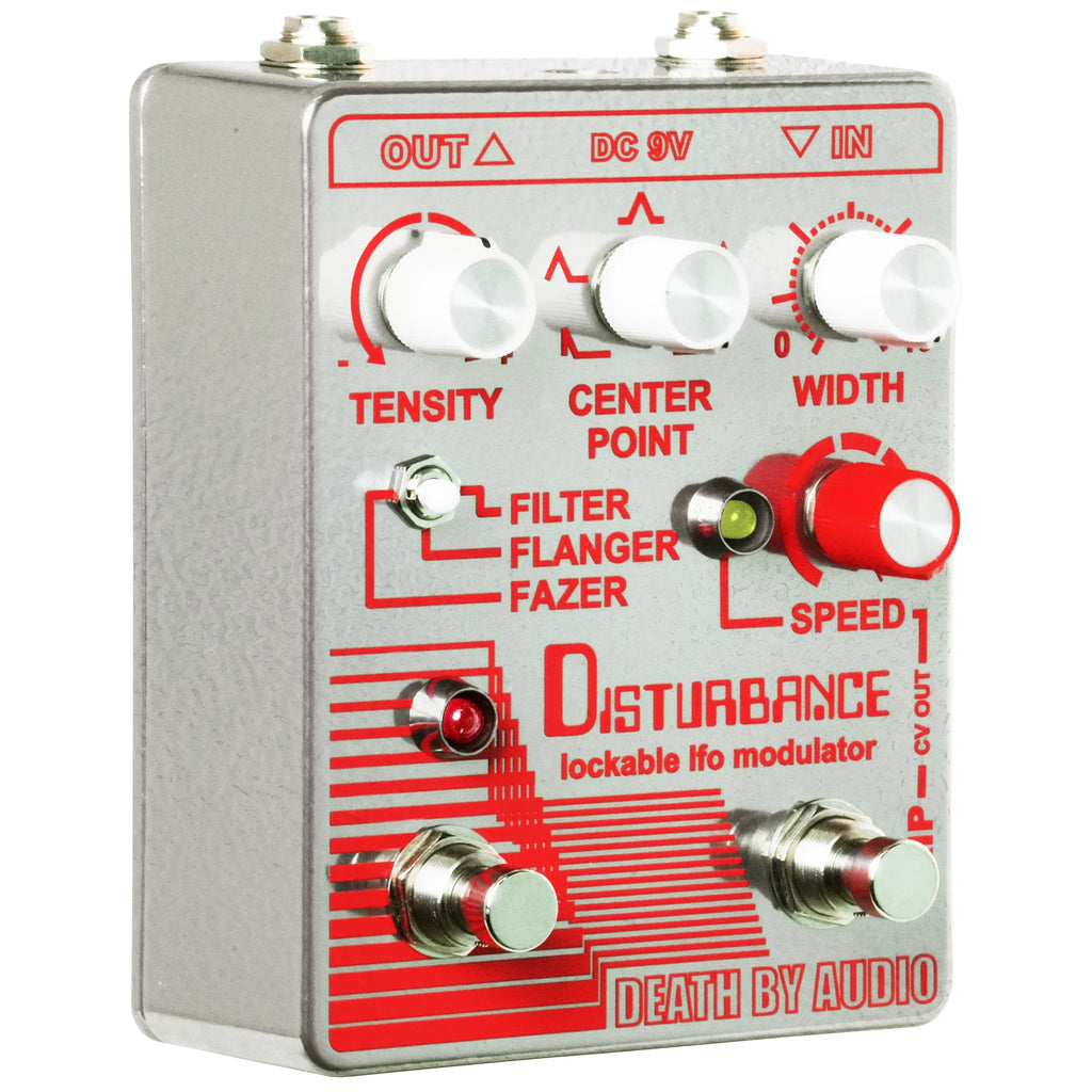 Death By Audio Disturbance filter flanger phaser pedal — angled view