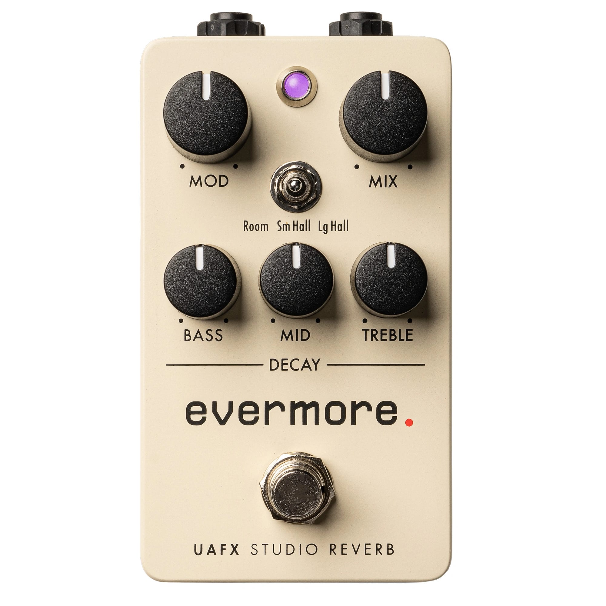 Universal Audio UAFX Evermore studio reverb pedal — cream enclosure top view