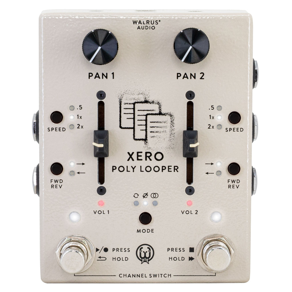 Walrus Audio Xero Polylooper looper pedal cream — top view
