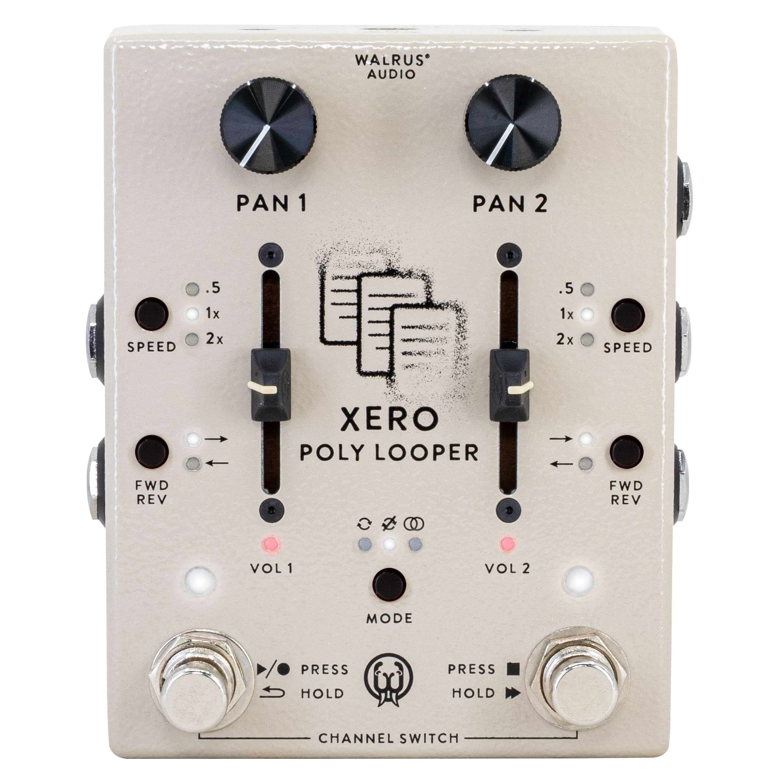Walrus Audio Xero Polylooper looper pedal cream — top view
