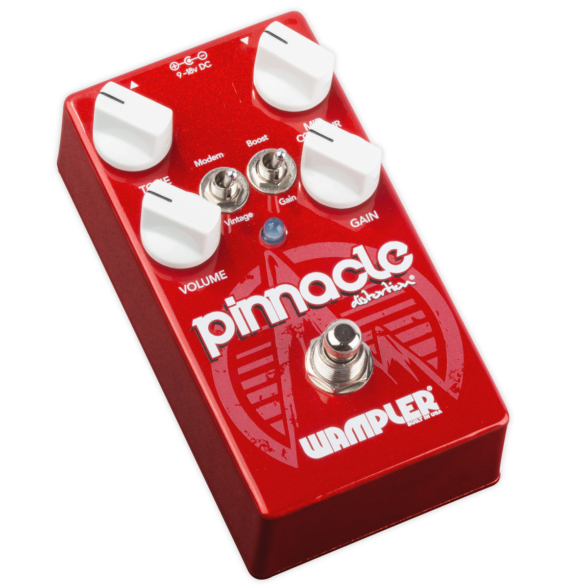 Wampler Pinnacle distortion pedal bottom with specifications label