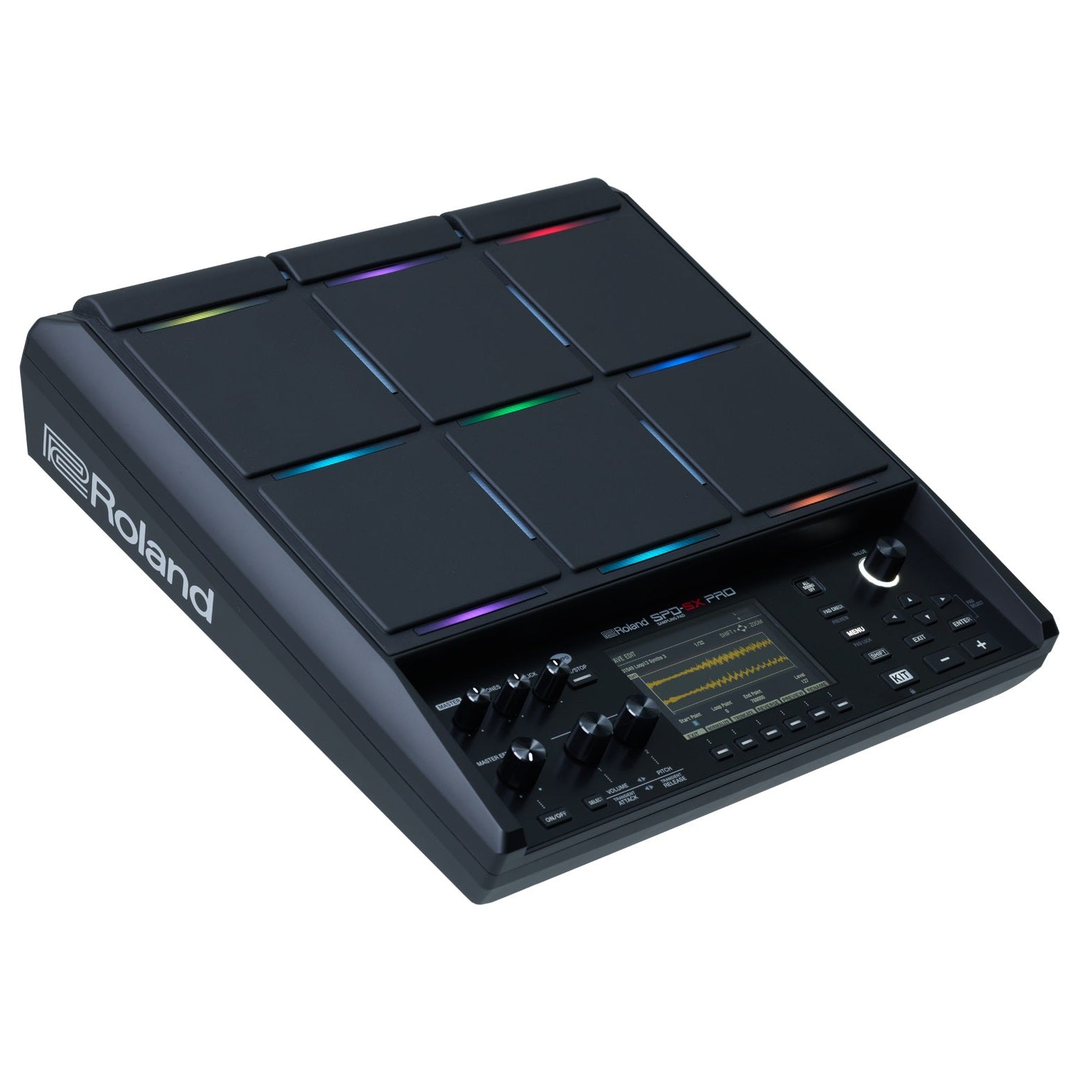 Used Roland SPD-SX Pro sampling pad — control panel and display detail