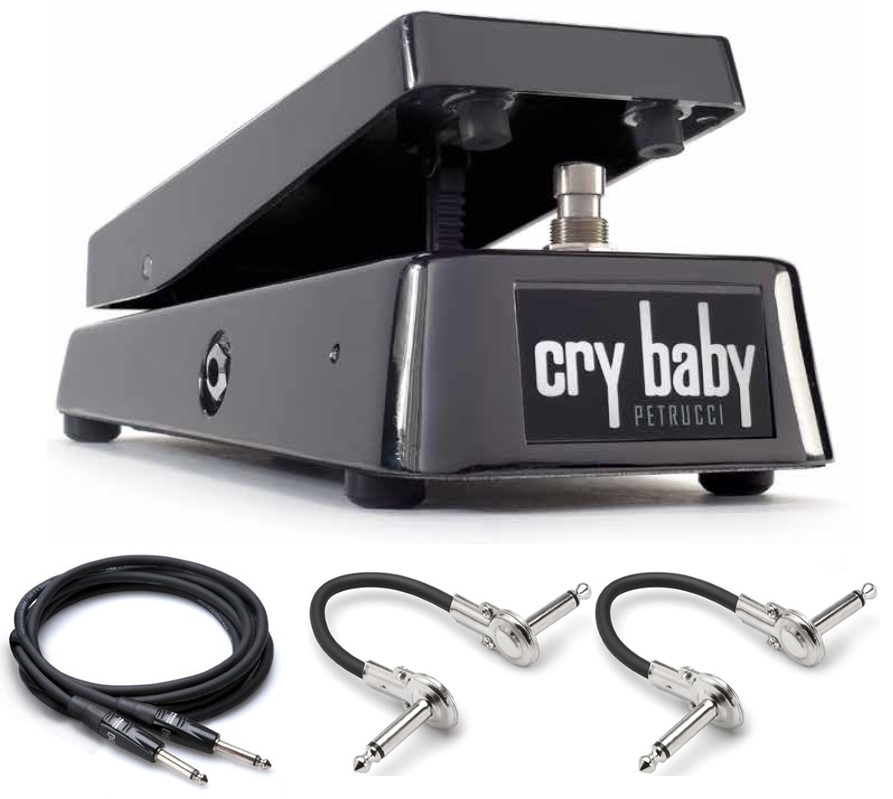 Dunlop JP95 John Petrucci Cry Baby wah pedal with patch and guitar cables