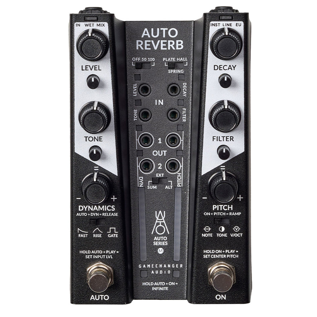 Gamechanger Audio Auto Reverb pedal control knobs detail