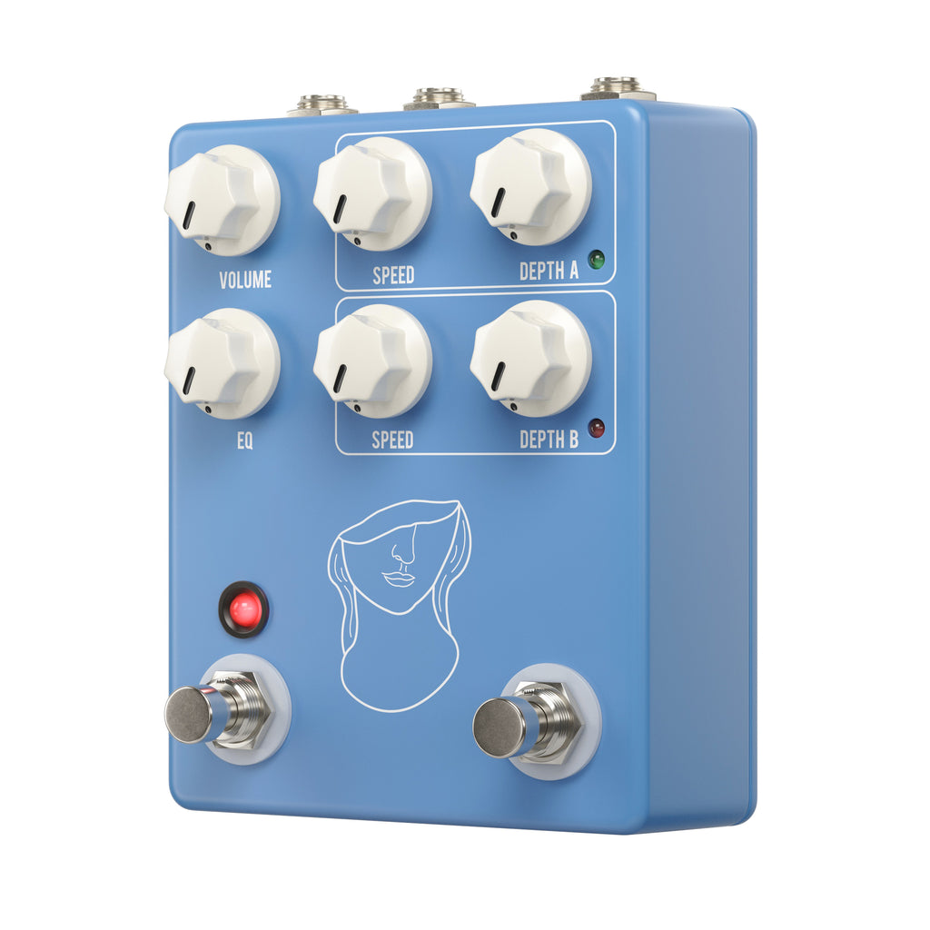 JHS Artificial Blonde vibrato pedal - side jacks view