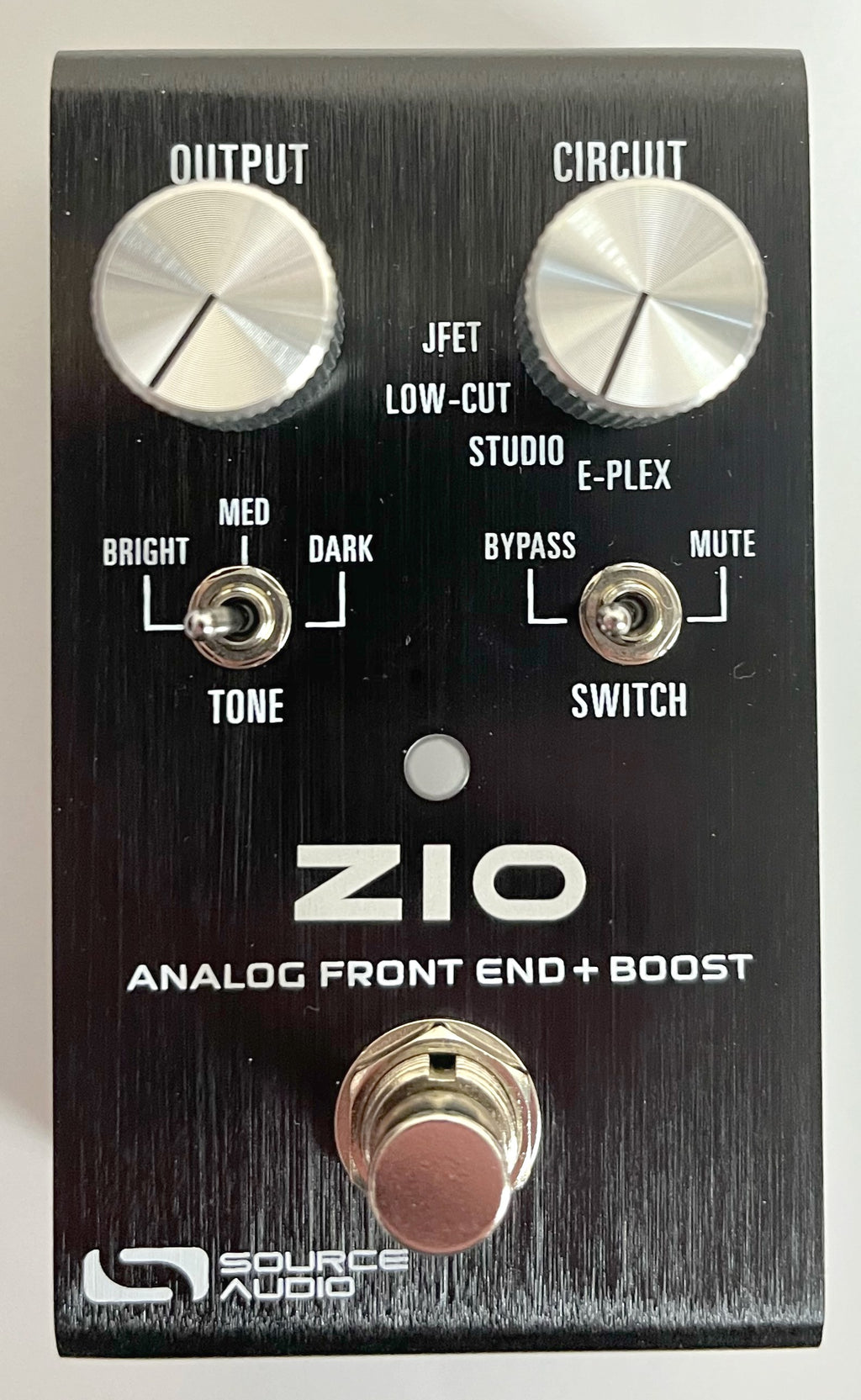 Used Source Audio ZIO boost pedal — black housing front view