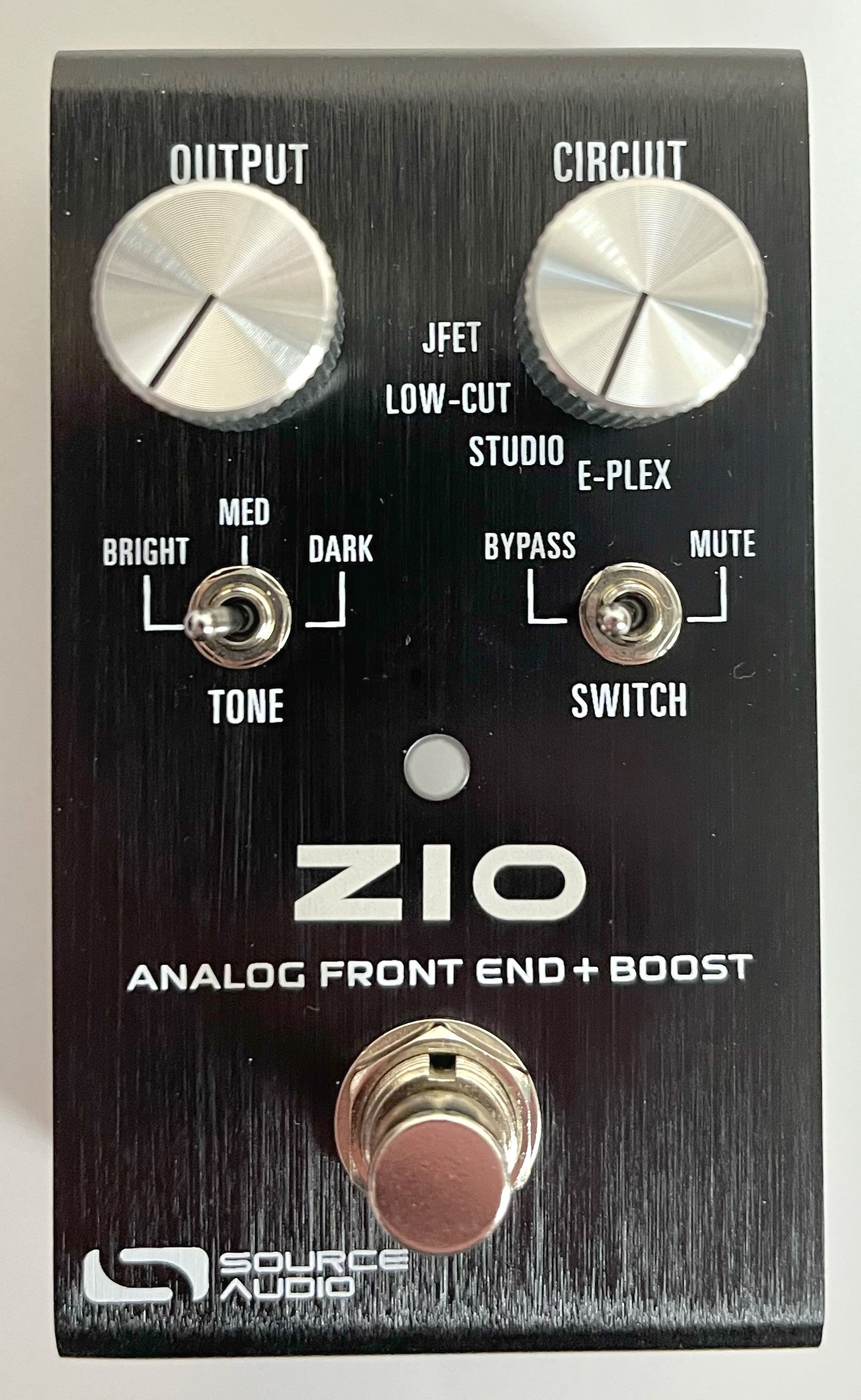 Used Source Audio ZIO boost pedal — black housing front view
