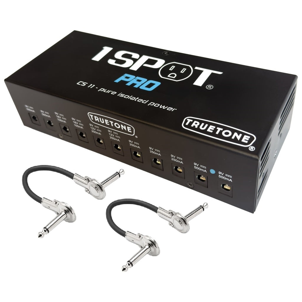 Truetone 1 Spot Pro CS11 power supply — front with two patch cables