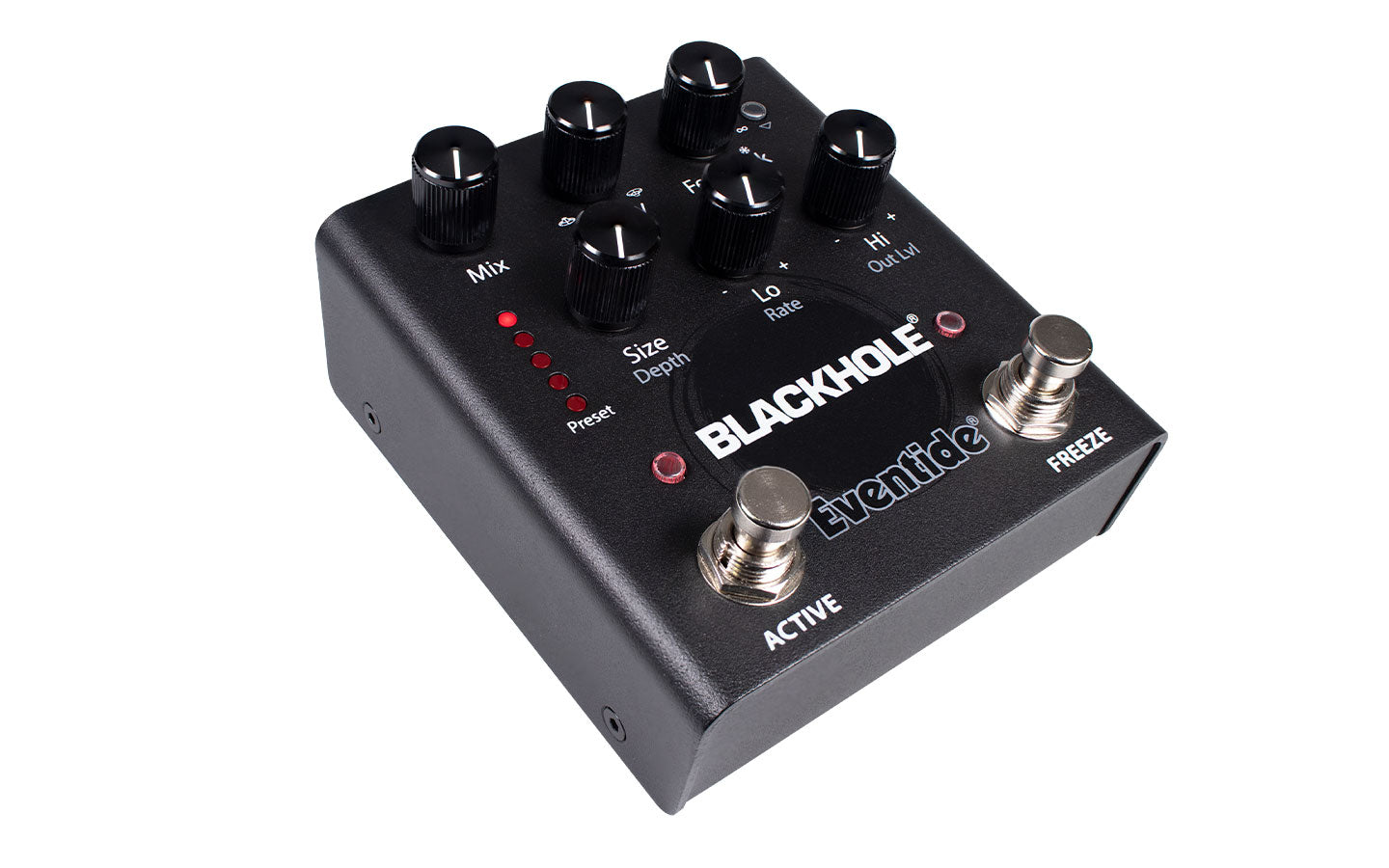 Eventide Blackhole reverb pedal - rear input and output jacks