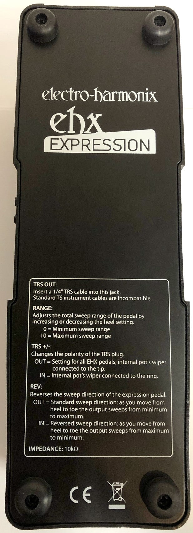 Electro-Harmonix Single Expression Pedal — side profile of black enclosure