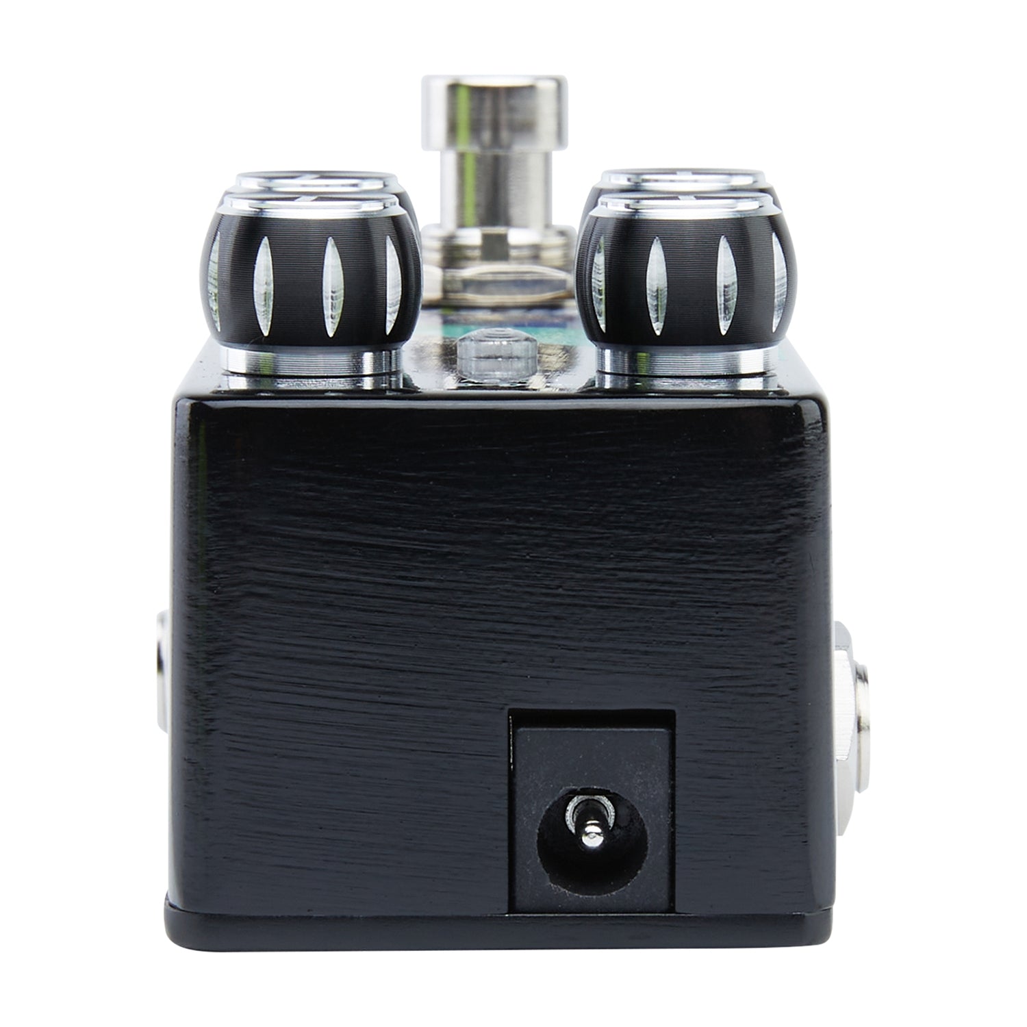 Pigtronix Space Rip synth — angled side view of black pedal