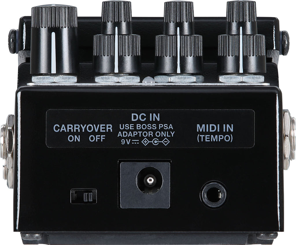 Boss SDE-3 Dual Digital Delay pedal — black compact delay angled view