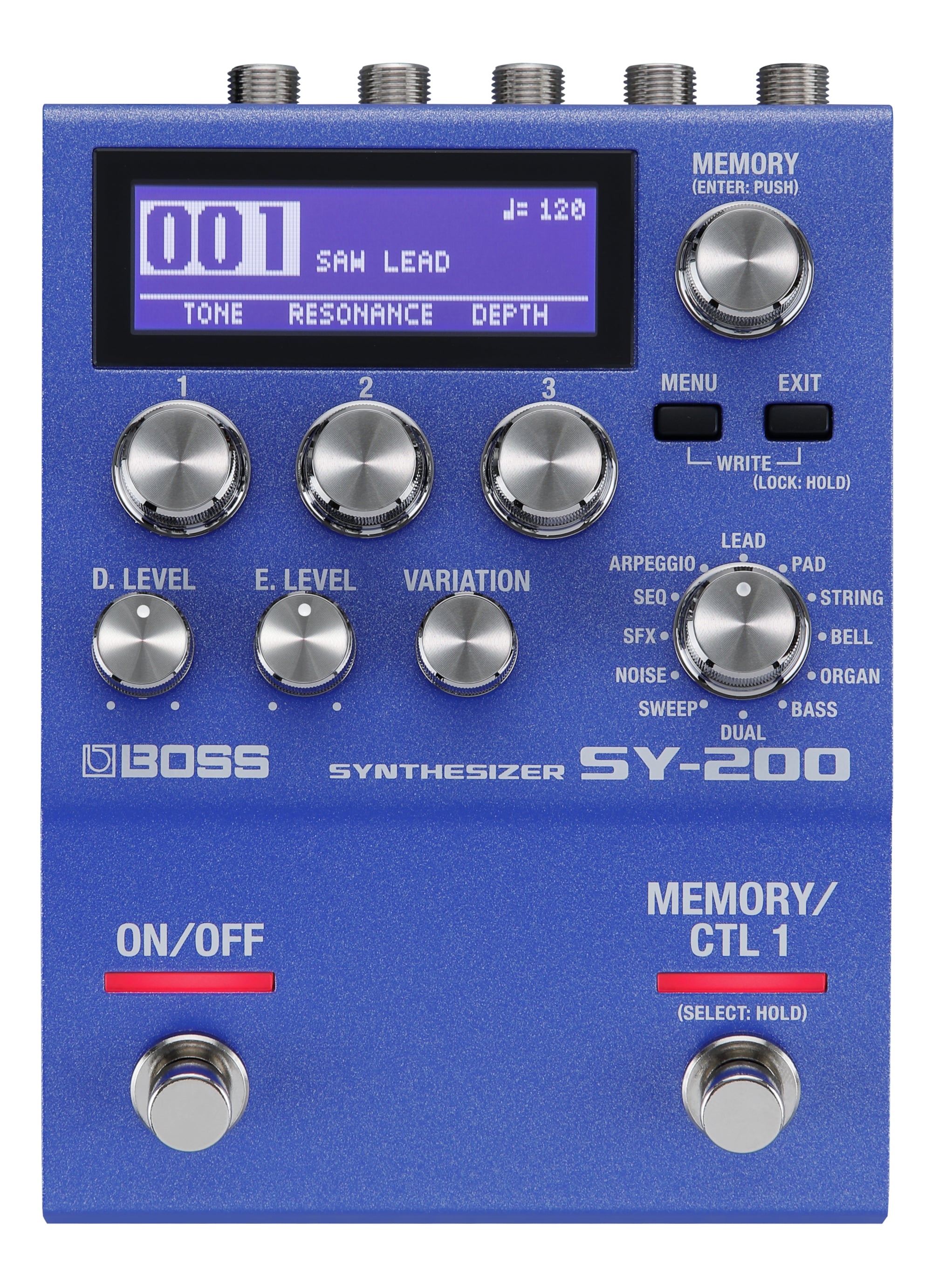 Boss SY-200 guitar synth pedal angled view