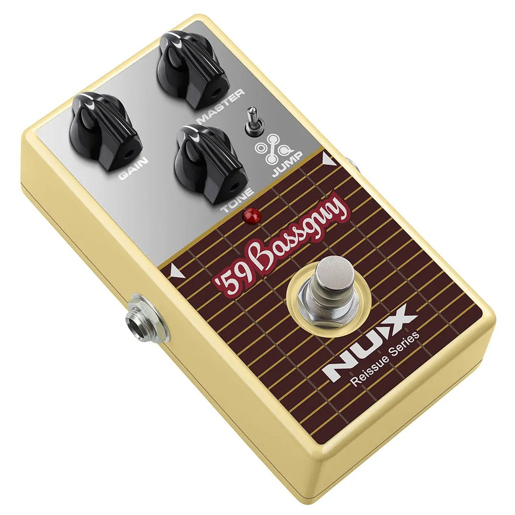 NUX '59 Bassguy preamp pedal — footswitch and panel