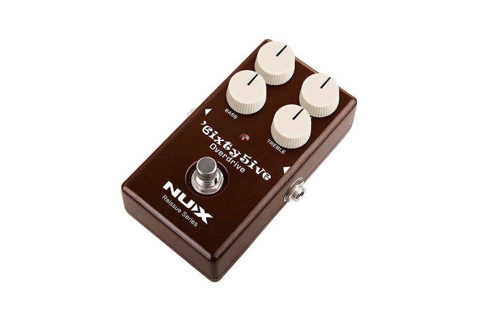NUX 6ixty5ive Overdrive pedal — angled view